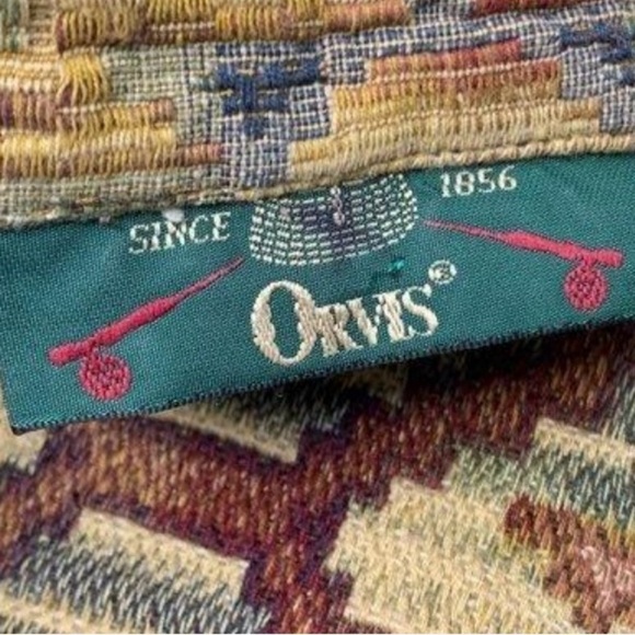 EUC Women's Orvis 70s Style VTG Multicolor Pattern Button-Up Coat - Size Large - Picture 4 of 4